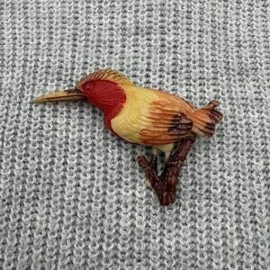 Vintage Occupied Japan Celluloid Bird Brooch Hand Painted